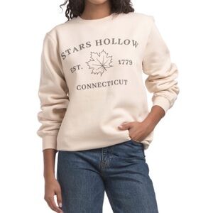 NWT Gilmore Girls Cream Stars Hollow Sweatshirt - L